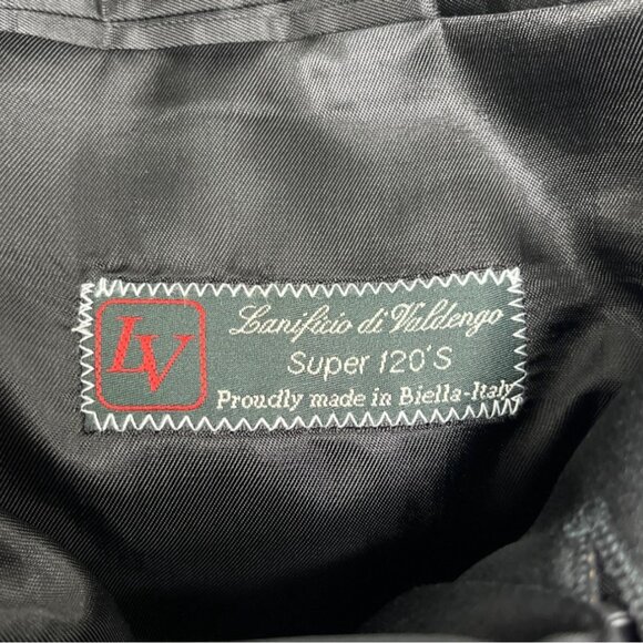 Vito Rufolo Mens Black Wool Super 120s 2 - Piece Tuxedo Suit Made In Italy - Picture 6 of 12